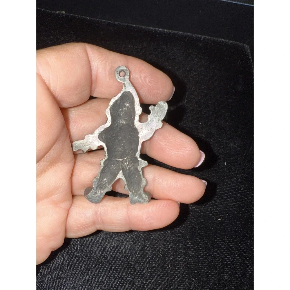 Vintage RAWCLIFFE PEWTER SANTA Charm Pendant Christmas Holiday Collectible 4387‎